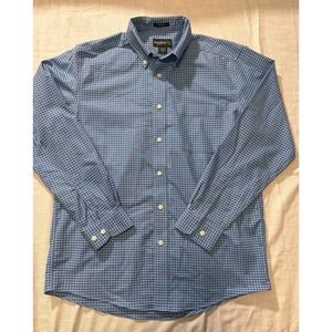Eddie Bauer Mens Blue plaid button up long sleeve shirt-M